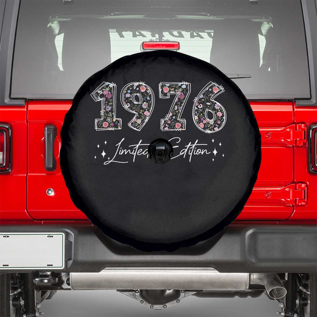 50th Birthday Spare Tire Cover Floral 1976 50 Year Old Birthday Gifts For Women TS10 Black Print Your Wear