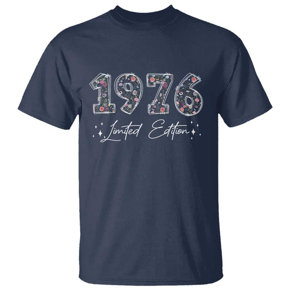 50th Birthday T Shirt Floral 1976 50 Year Old Birthday Gifts For Women TS10 Navy Print Your Wear