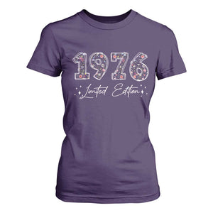 50th Birthday T Shirt For Women Floral 1976 50 Year Old Birthday Gifts For Women TS10 Purple Print Your Wear