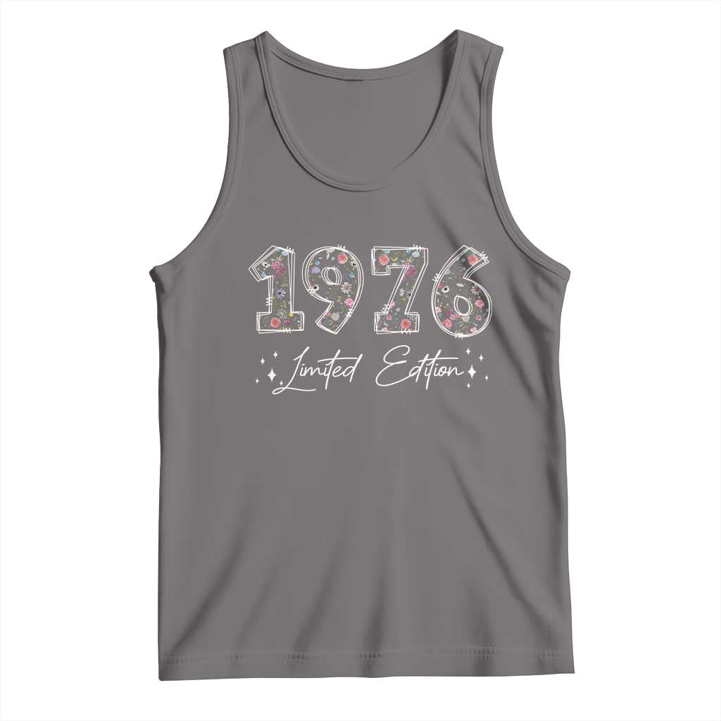 50th Birthday Tank Top Floral 1976 50 Year Old Birthday Gifts For Women TS10 Deep Heather Print Your Wear