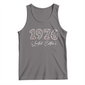 50th Birthday Tank Top Floral 1976 50 Year Old Birthday Gifts For Women TS10 Deep Heather Print Your Wear