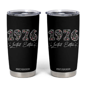 50th Birthday Tumbler Cup Floral 1976 50 Year Old Birthday Gifts For Women TS10 Black Print Your Wear