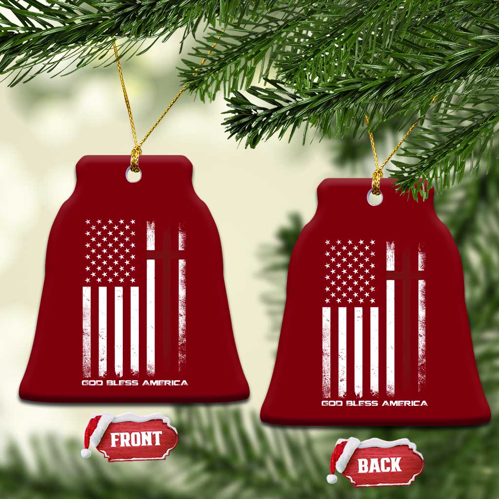 God Bless America Ceramic Ornament America Pride USA US Flag Patriotic 4th of July TS10 Print Your Wear