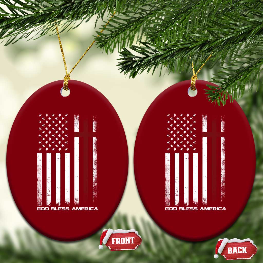 God Bless America Ceramic Ornament America Pride USA US Flag Patriotic 4th of July TS10 Print Your Wear
