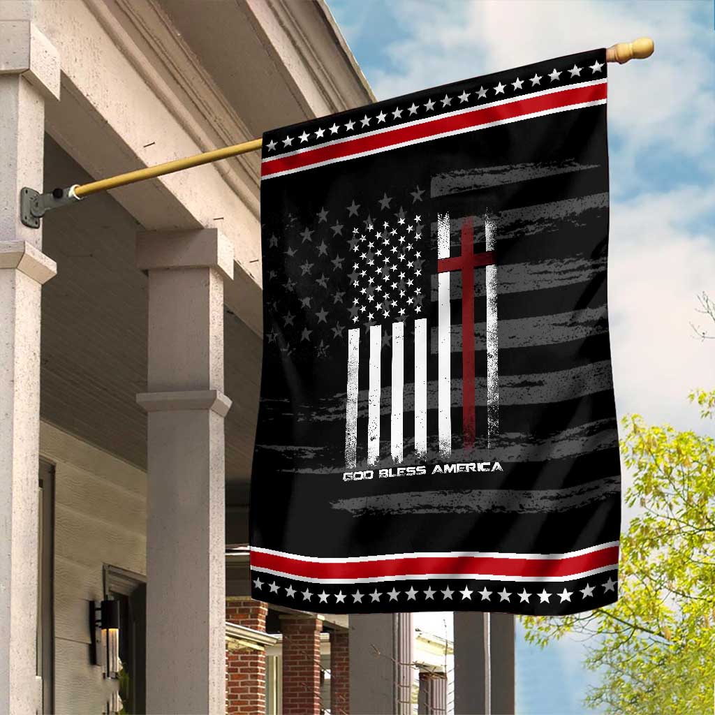 God Bless America Garden Flag America Pride USA US Flag Patriotic 4th of July TS10 Distressed Black Red Print Your Wear