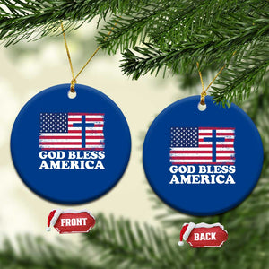 God Bless America Ceramic Ornament Cross USA Flag Patriotic 4th of July Christian TS10 1pc Blue Print Your Wear