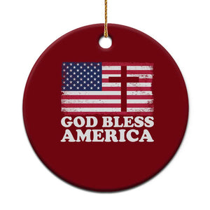 God Bless America Ceramic Ornament Cross USA Flag Patriotic 4th of July Christian TS10 1pc Red Print Your Wear