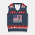 God Bless America V-Neck Knit Sweater Vest Cross USA Flag Patriotic 4th of July Christian TS10 Navy Red Print Your Wear