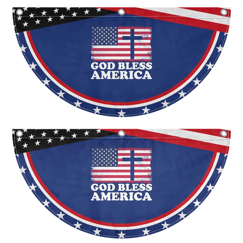 God Bless America Patriotic Fan Flag Cross USA Flag 4th of July Christian TS10 2pcs pack Classic Navy Print Your Wear