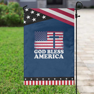 God Bless America Garden Flag Cross USA Flag Patriotic 4th of July Christian TS10 Classic Blue Black Print Your Wear
