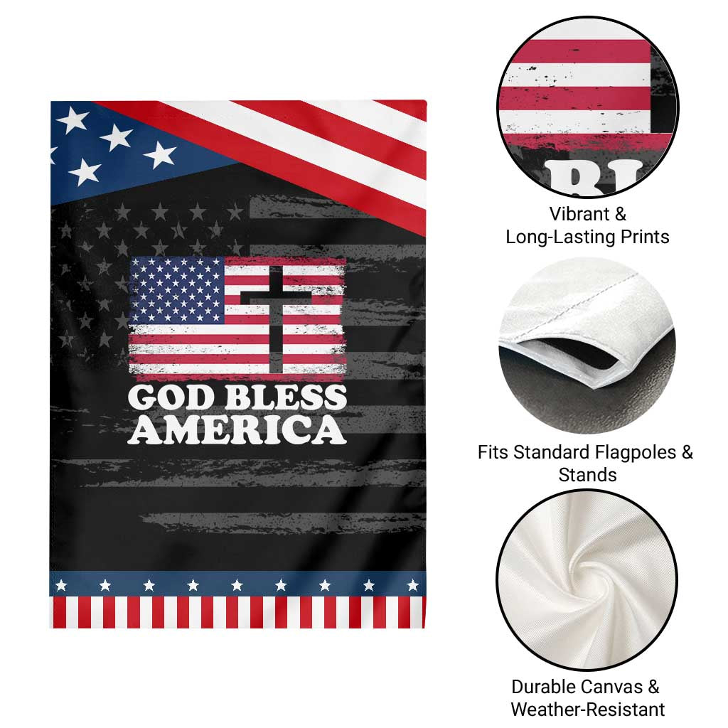 God Bless America Garden Flag Cross USA Flag Patriotic 4th of July Christian TS10 Print Your Wear