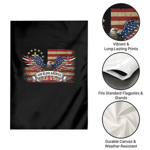 God Bless America Garden Flag Vintage Eagle Christian Cross Flag 4th Of July TS10 Print Your Wear
