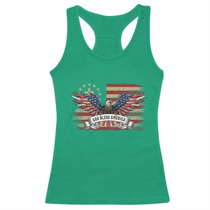 God Bless America Racerback Tank Top Vintage Eagle Christian Cross Flag 4th Of July TS10 Irish Green Print Your Wear