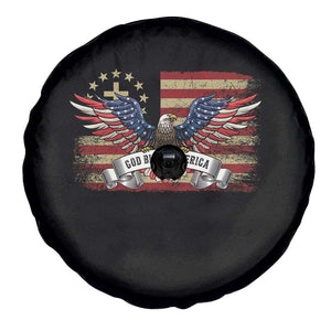 God Bless America Spare Tire Cover Vintage Eagle Christian Cross Flag 4th Of July TS10 Print Your Wear