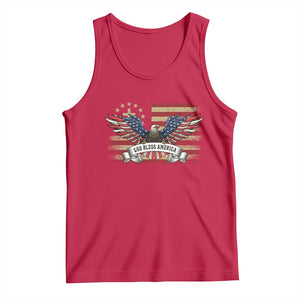 God Bless America Tank Top Vintage Eagle Christian Cross Flag 4th Of July TS10 Red Print Your Wear