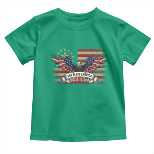 God Bless America Toddler T Shirt Vintage Eagle Christian Cross Flag 4th Of July TS10 Irish Green Print Your Wear