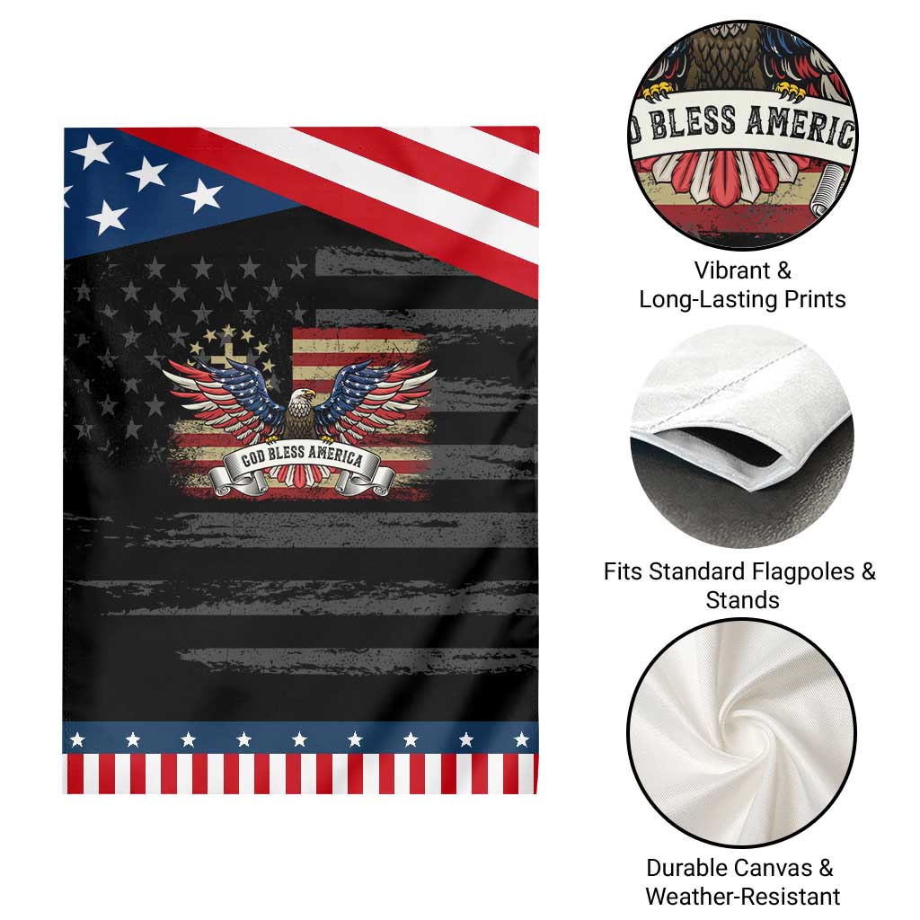 God Bless America Garden Flag Vintage Eagle Christian Cross Flag 4th Of July TS10 Print Your Wear