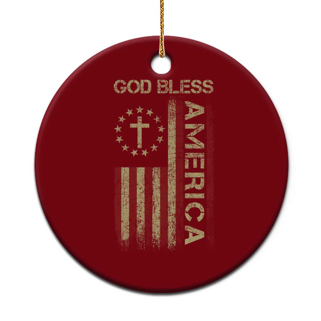 God Bless America Ceramic Ornament American Flag 4th Of July Patriotic Christian TS10 1pc Red Print Your Wear