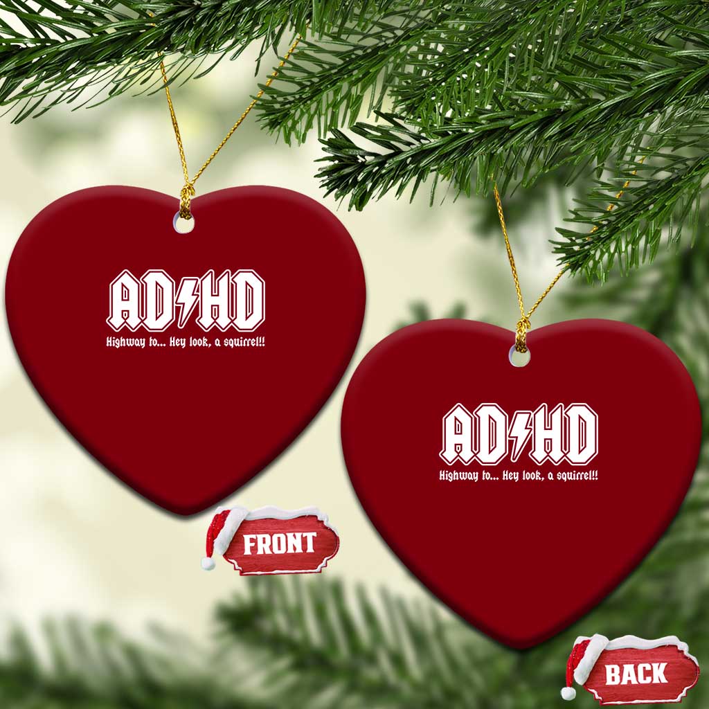 Funny ADHD Ceramic Ornament Hey Look a Squirrel Rocks Graphic TS10 Print Your Wear