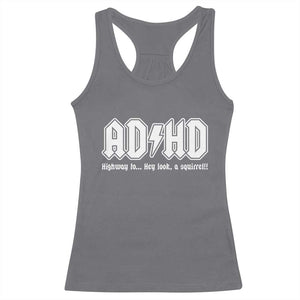 Funny ADHD Racerback Tank Top Hey Look a Squirrel Rocks Graphic TS10 Charcoal Print Your Wear
