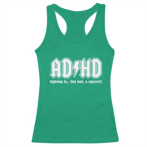 Funny ADHD Racerback Tank Top Hey Look a Squirrel Rocks Graphic TS10 Irish Green Print Your Wear