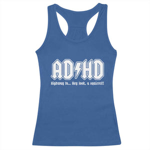 Funny ADHD Racerback Tank Top Hey Look a Squirrel Rocks Graphic TS10 Royal Blue Print Your Wear