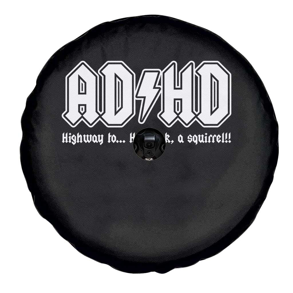 Funny ADHD Spare Tire Cover Hey Look a Squirrel Rocks Graphic TS10 Print Your Wear