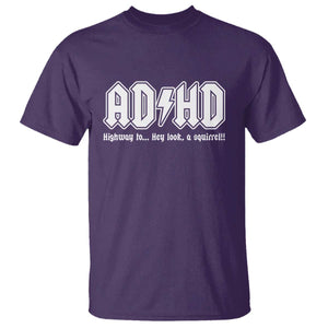 Funny ADHD T Shirt Hey Look a Squirrel Rocks Graphic TS10 Purple Print Your Wear