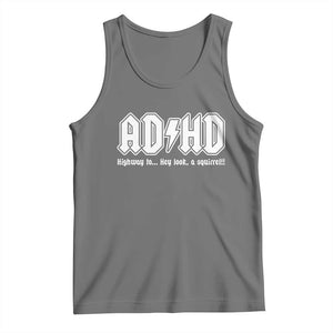 Funny ADHD Tank Top Hey Look a Squirrel Rocks Graphic TS10 Black Heather Print Your Wear