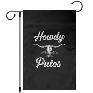 Howdy Putos Garden Flag Western Cowboy Skull Outlaw Style TS10 Black Print Your Wear