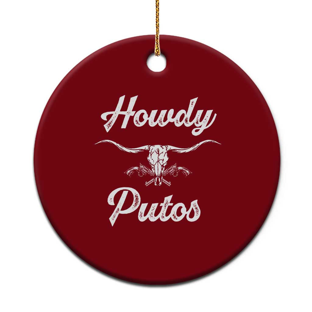 Howdy Putos Ceramic Ornament Western Cowboy Skull Outlaw Style TS10 1pc Red Print Your Wear