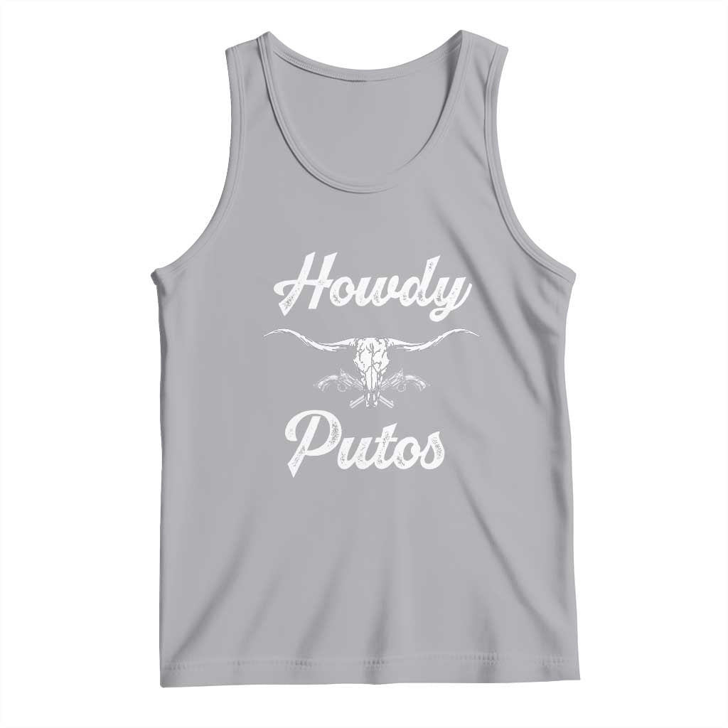 Howdy Putos Tank Top Western Cowboy Skull Outlaw Style TS10 Athletic Heather Print Your Wear