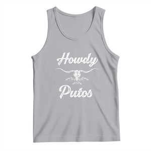 Howdy Putos Tank Top Western Cowboy Skull Outlaw Style TS10 Athletic Heather Print Your Wear