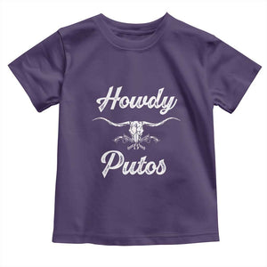 Howdy Putos Toddler T Shirt Western Cowboy Skull Outlaw Style TS10 Purple Print Your Wear