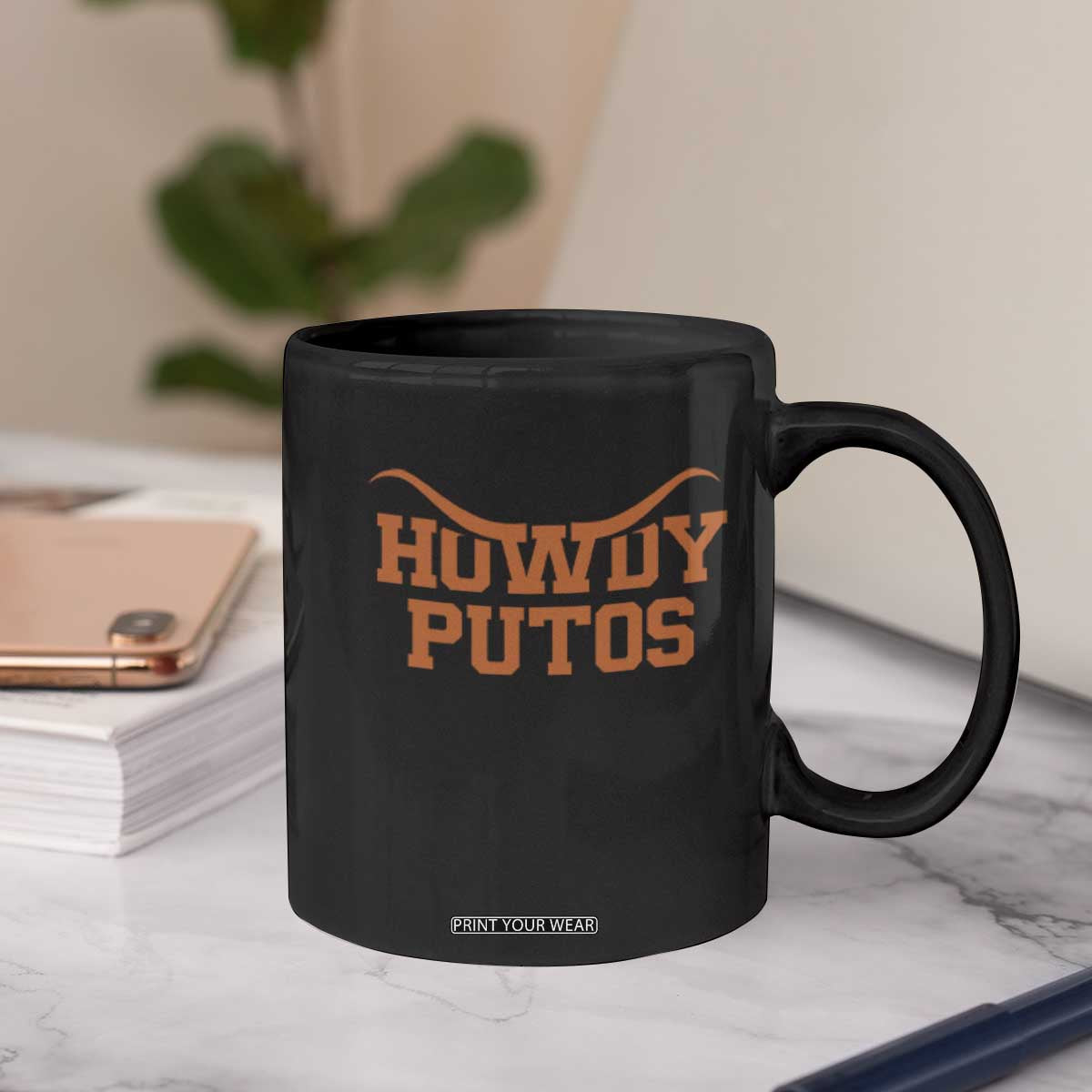 Howdy Putos Coffee Mug Funny Western Cowboy Spanish Slang TS10 Print Your Wear