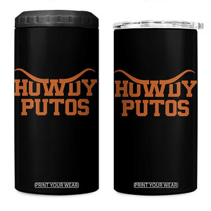 Howdy Putos 4 in 1 Can Cooler Tumbler Funny Western Cowboy Spanish Slang TS10 One Size: 16 oz Black Print Your Wear