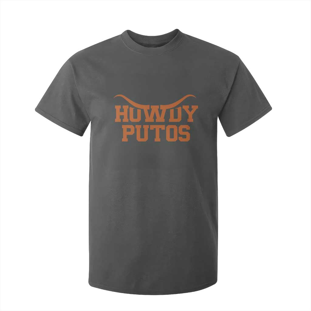 Howdy Putos T Shirt For Kid Funny Western Cowboy Spanish Slang TS10 Dark Heather Print Your Wear