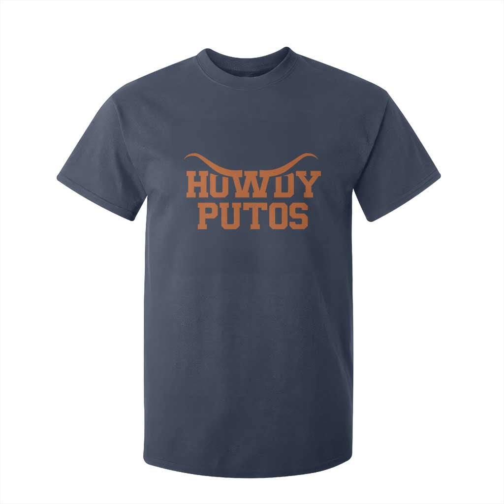 Howdy Putos T Shirt For Kid Funny Western Cowboy Spanish Slang TS10 Navy Print Your Wear