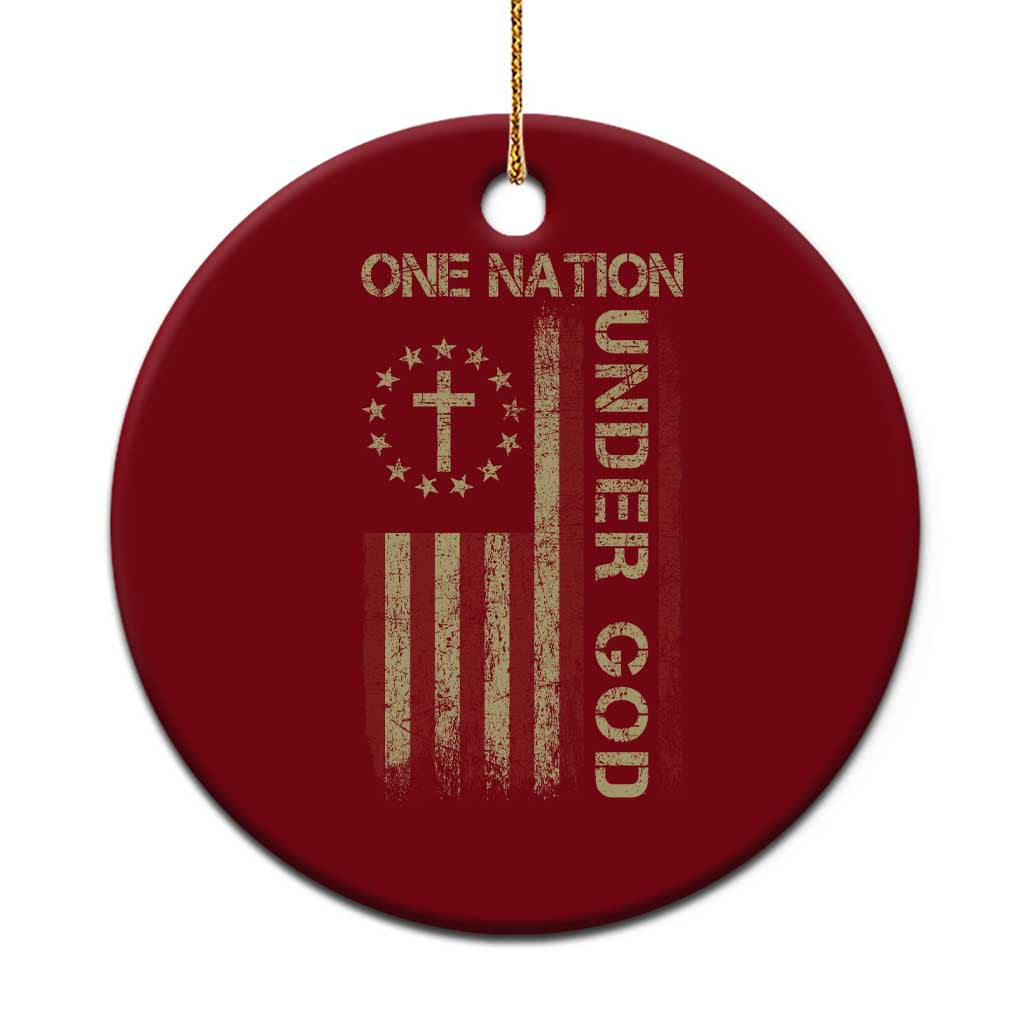 One Nation Under God Ceramic Ornament American Flag 4th Of July Patriotic Christian TS10 1pc Red Print Your Wear