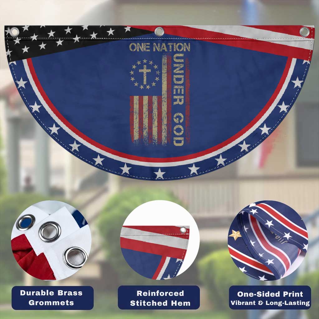 One Nation Under God Patriotic Fan Flag American Flag 4th Of July Christian