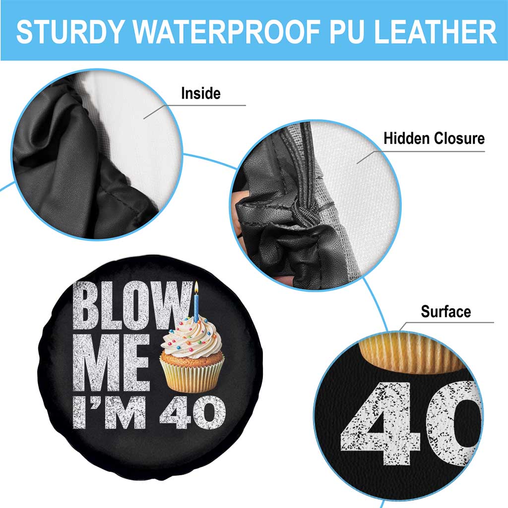 Funny 40th Birthday Spare Tire Cover Blow Me Im 40 Year Old Bday Gag Gift Saying TS10 Print Your Wear