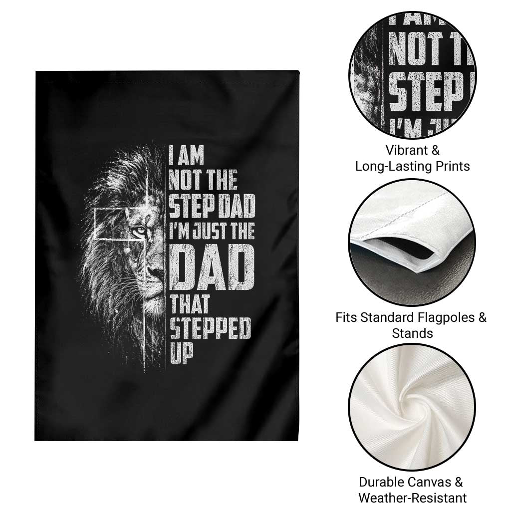 Bonus Dad Garden Flag Stepdad Gifts From Stepdaughter Stepson Cross Lion Stepped Up Dad TS10 Print Your Wear