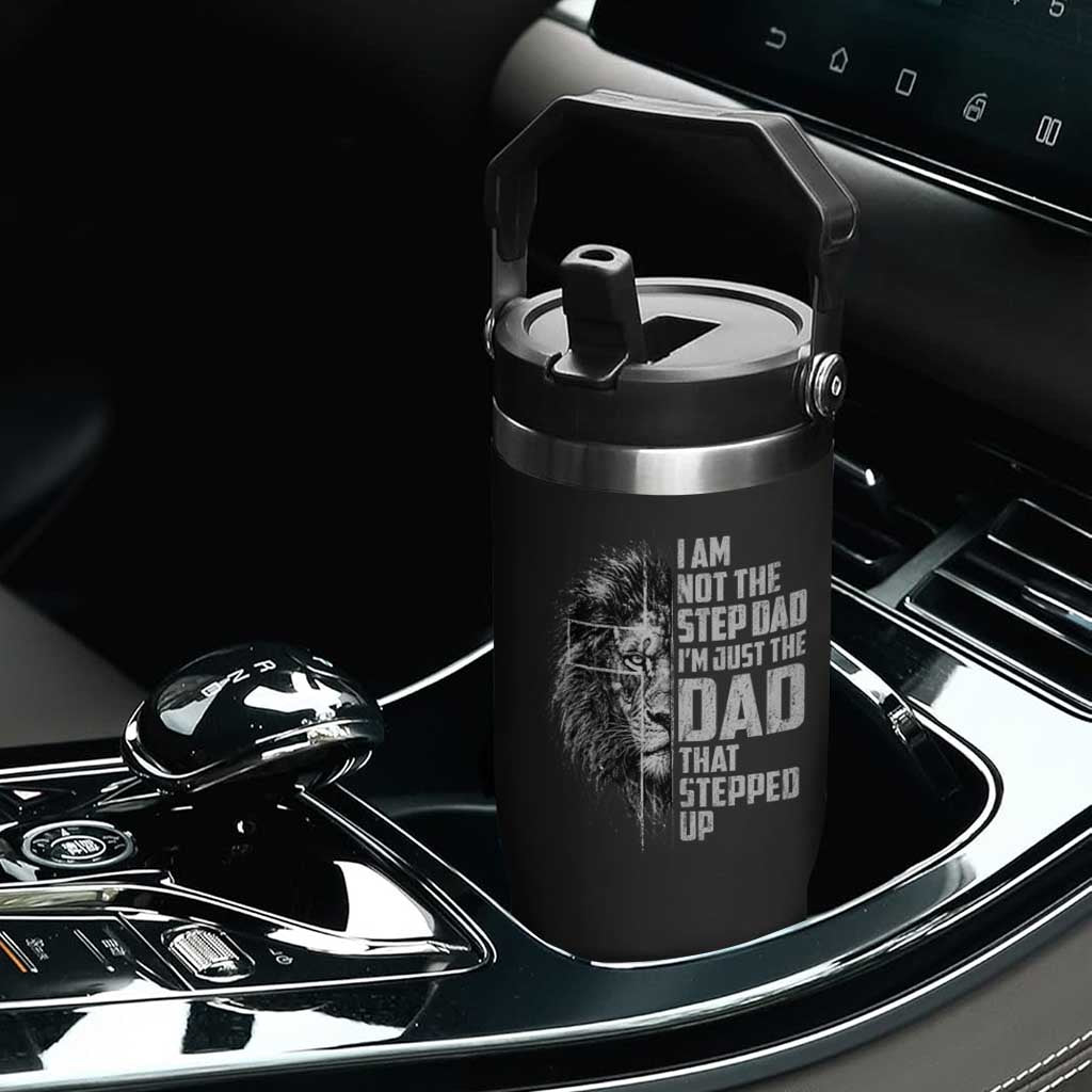 Bonus Dad Flip Straw Tumbler Stepdad Gifts From Stepdaughter Stepson Cross Lion Stepped Up Dad TS10 Print Your Wear