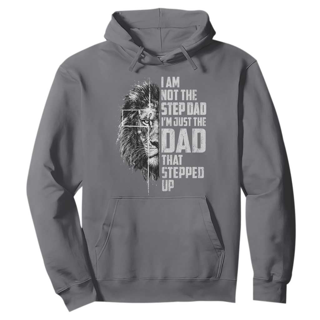 Bonus Dad Hoodie Stepdad Gifts From Stepdaughter Stepson Cross Lion Stepped Up Dad TS10 Charcoal Print Your Wear