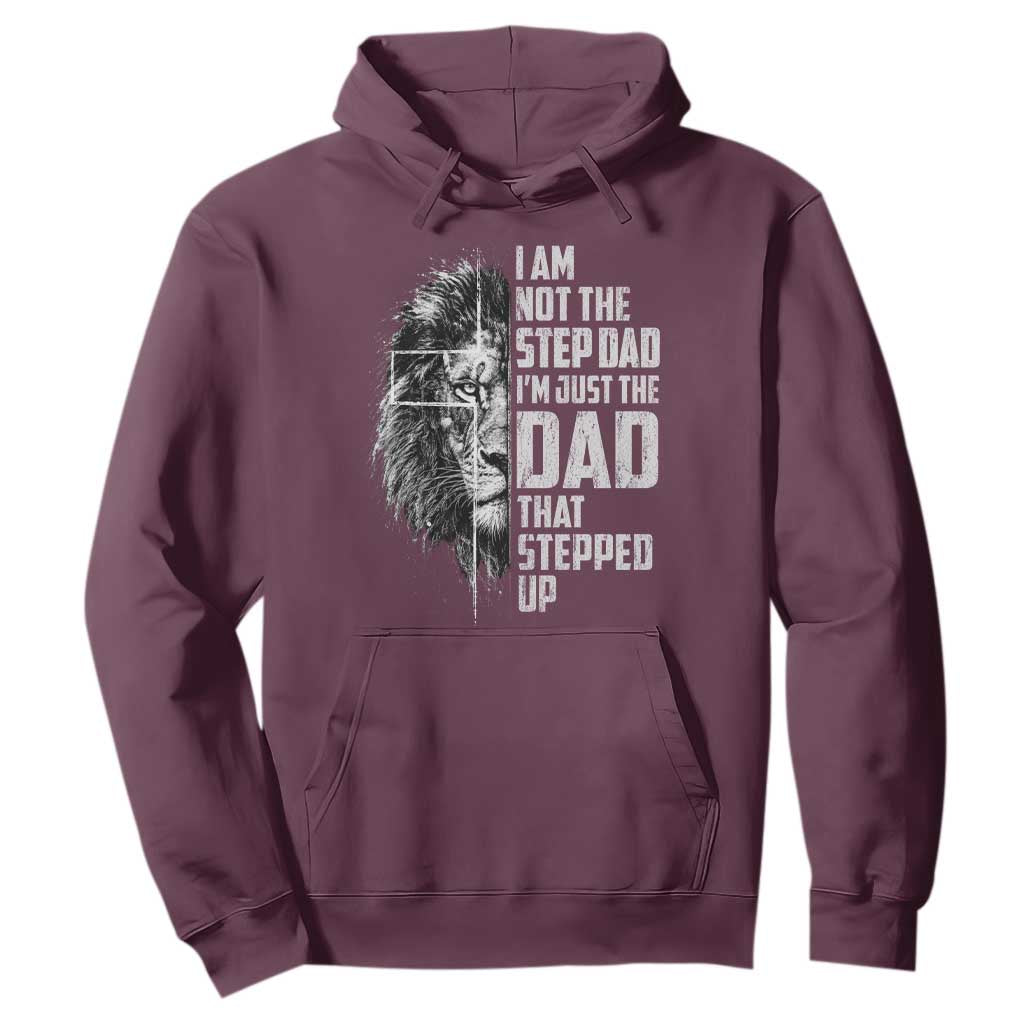 Bonus Dad Hoodie Stepdad Gifts From Stepdaughter Stepson Cross Lion Stepped Up Dad TS10 Maroon Print Your Wear
