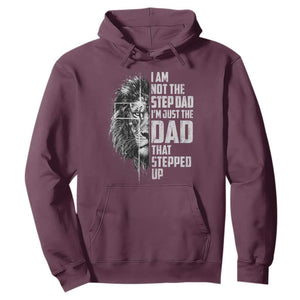 Bonus Dad Hoodie Stepdad Gifts From Stepdaughter Stepson Cross Lion Stepped Up Dad TS10 Maroon Print Your Wear