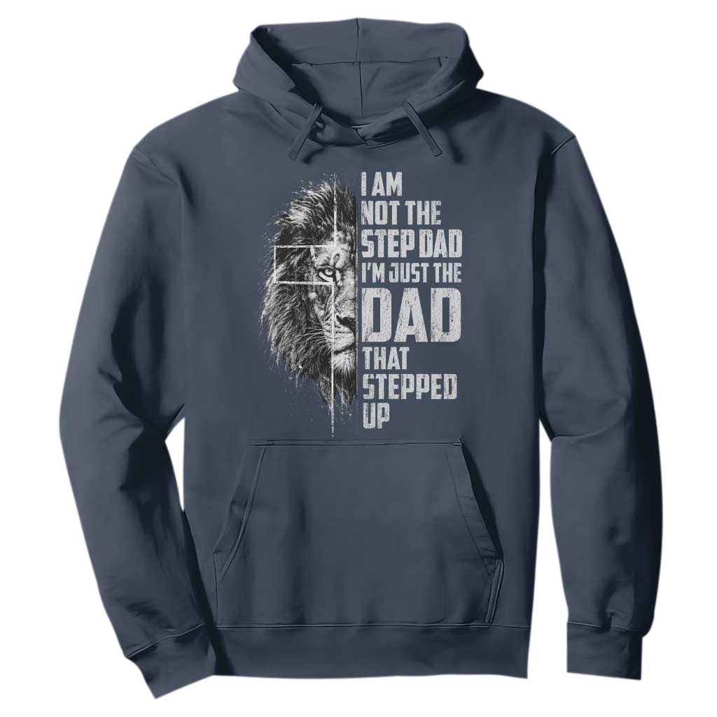 Bonus Dad Hoodie Stepdad Gifts From Stepdaughter Stepson Cross Lion Stepped Up Dad TS10 Navy Print Your Wear