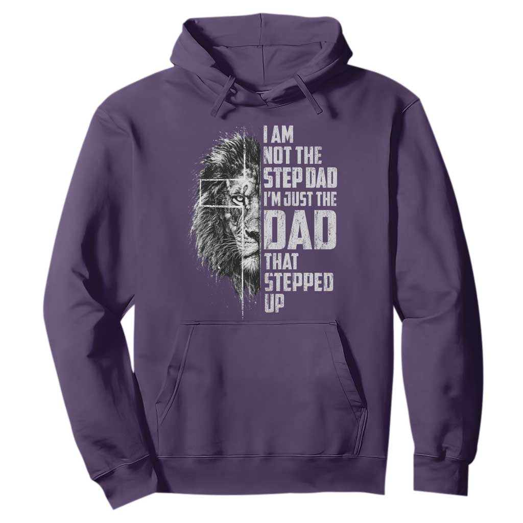 Bonus Dad Hoodie Stepdad Gifts From Stepdaughter Stepson Cross Lion Stepped Up Dad TS10 Purple Print Your Wear