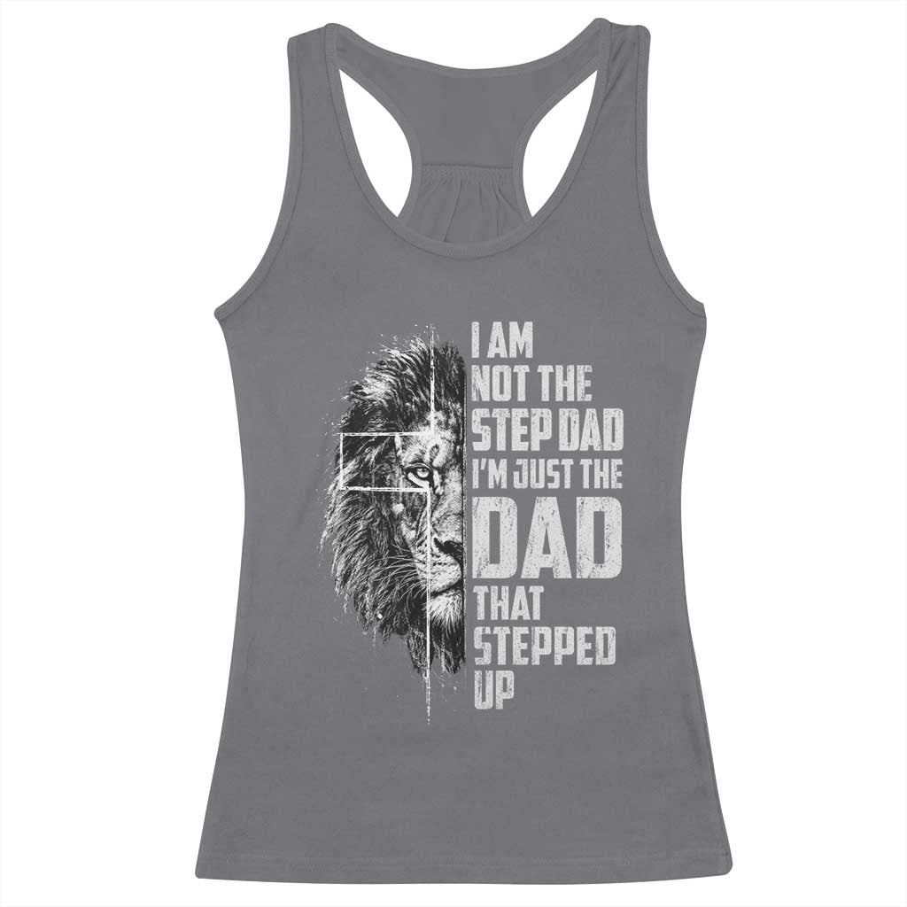 Bonus Dad Racerback Tank Top Stepdad Gifts From Stepdaughter Stepson Cross Lion Stepped Up Dad TS10 Charcoal Print Your Wear