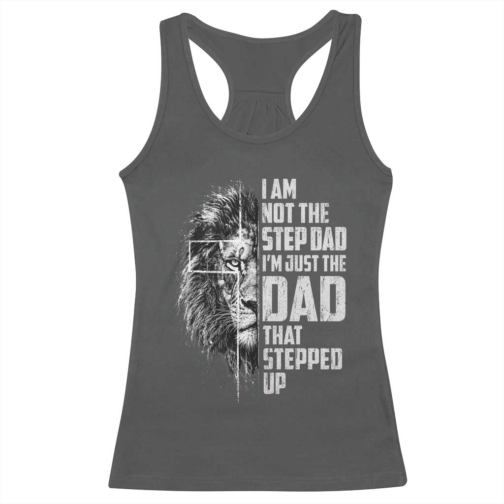 Bonus Dad Racerback Tank Top Stepdad Gifts From Stepdaughter Stepson Cross Lion Stepped Up Dad TS10 Dark Heather Print Your Wear